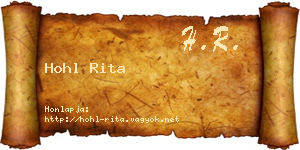 Hohl Rita névjegykártya
